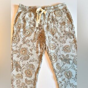 Saturday Sunday by Anthropologie Gray Paisley & Floral Print Joggers, Small